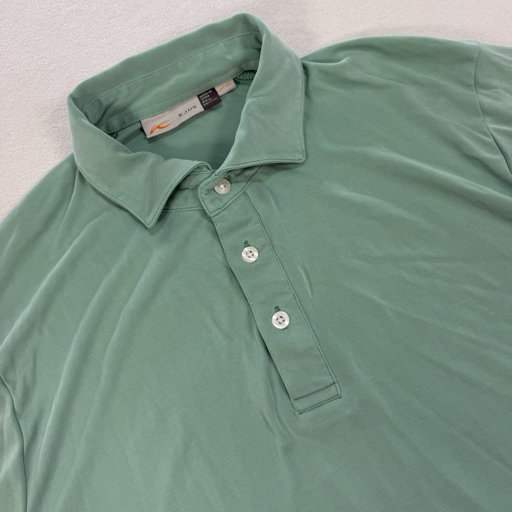 KJUS Performance Polo Shirt Mens 52/Large Green UPF 50+ Breathable Stretch
